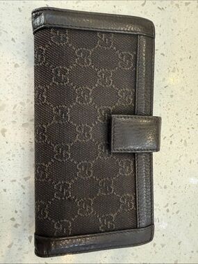 Authentic Vintage Gucci GG Canvas Continental Flap Wallet with COA